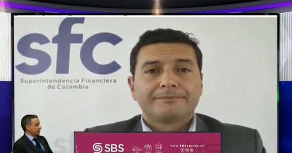 El superintendente financiero de Colombia durante su intervención en #InsurtechFasecolda